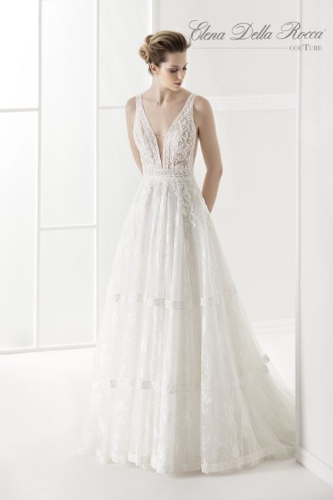 abito da sposa in macramè