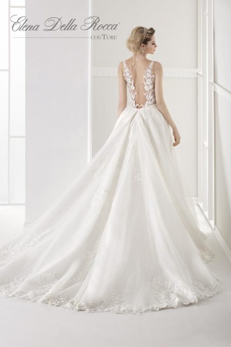abito da sposa con sopragonna