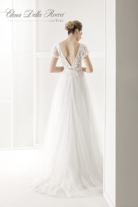 abito da sposa con corpino ricamato