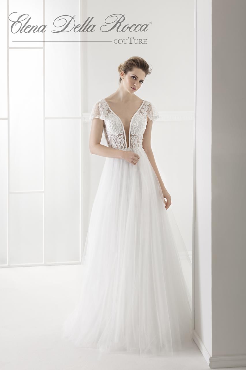 abito da sposa con corpino ricamato